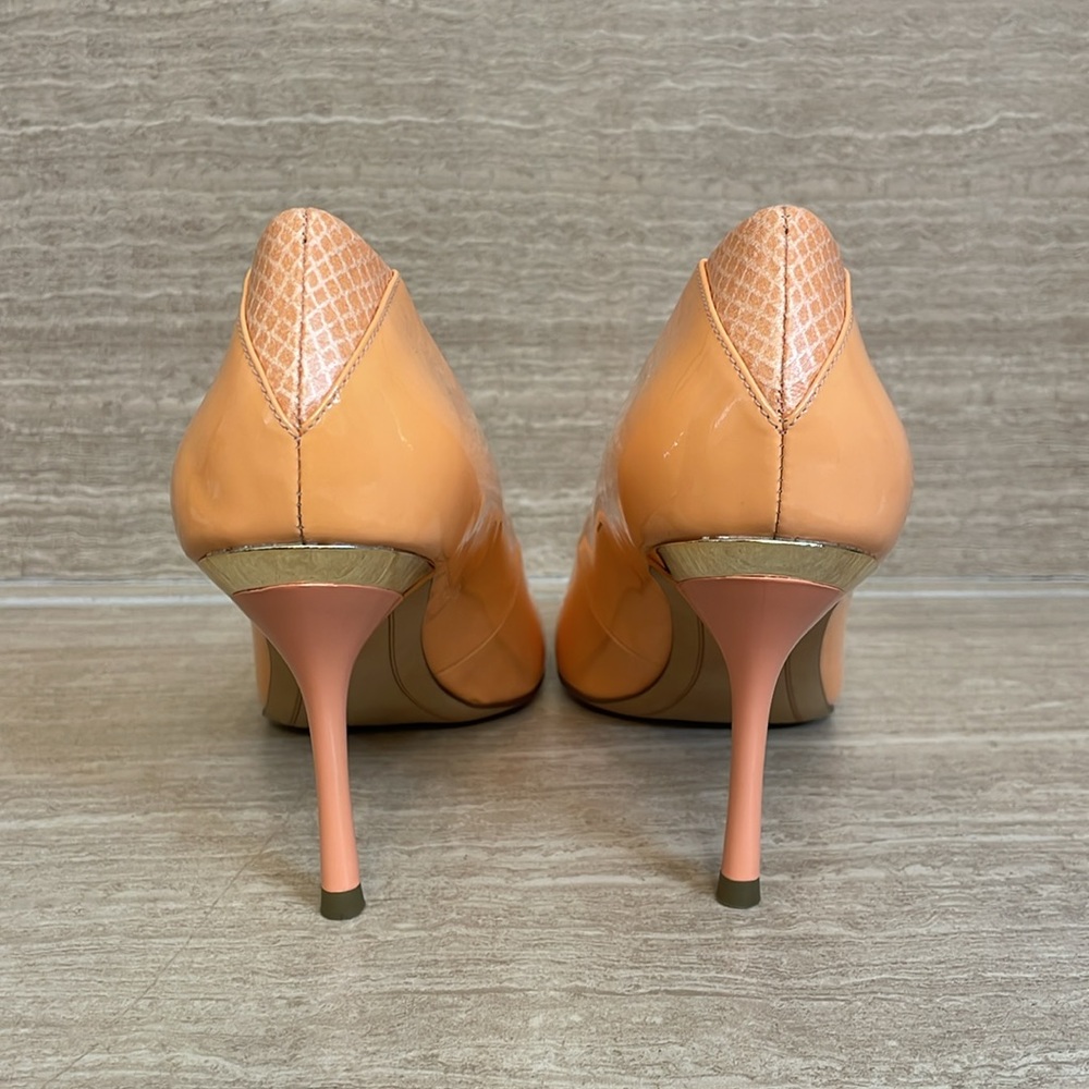 SAM EDELMAN UEC size 8 “Camdyn” Stiletto Heels coral orange pink heel detail - Picture 6 of 16